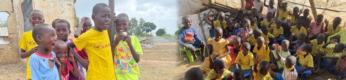 Volunteers and villagers working together